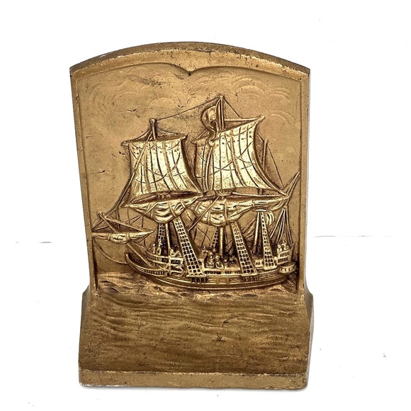 Vintage solide brass battleship bookend - Picture 1 of 6